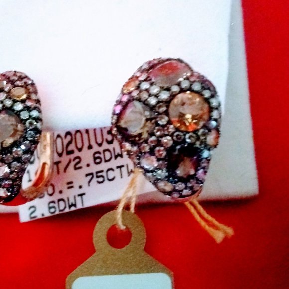 Diamond and multigemstone earrings